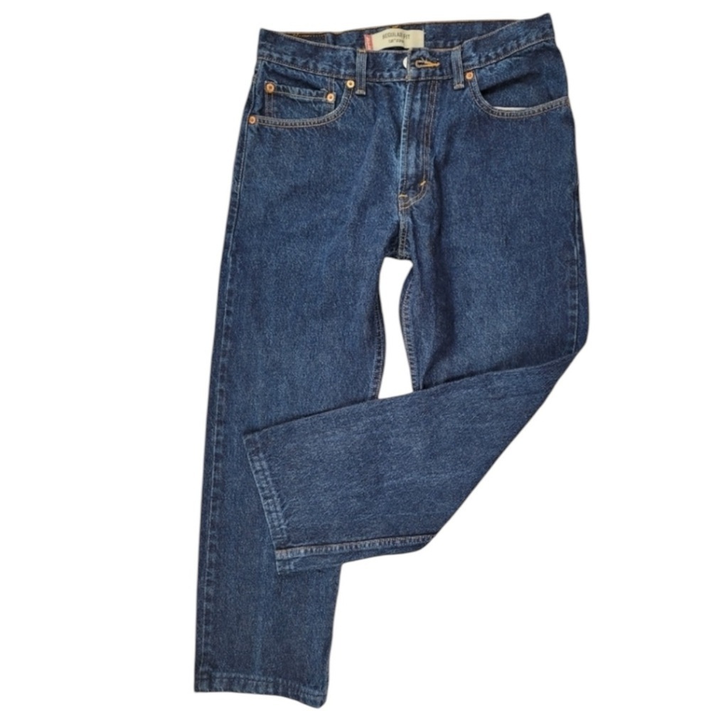 LEVI’s 505 Size 32 x 30 (actual 32 x 26) Regular Fit Straight Leg Raw Hem Jeans - Picture 3 of 7